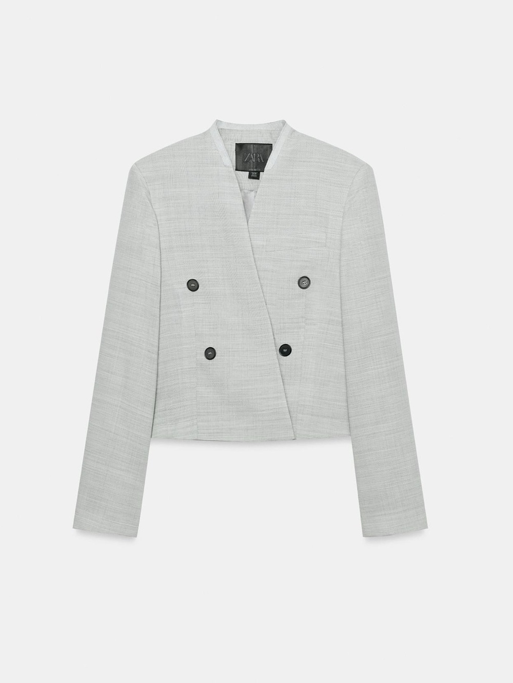 NWT Zara Limited Edition ZW Collection Cropped Blazer Light Gray S
